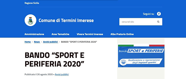 Bando Sport e periferie a Termini Imerese